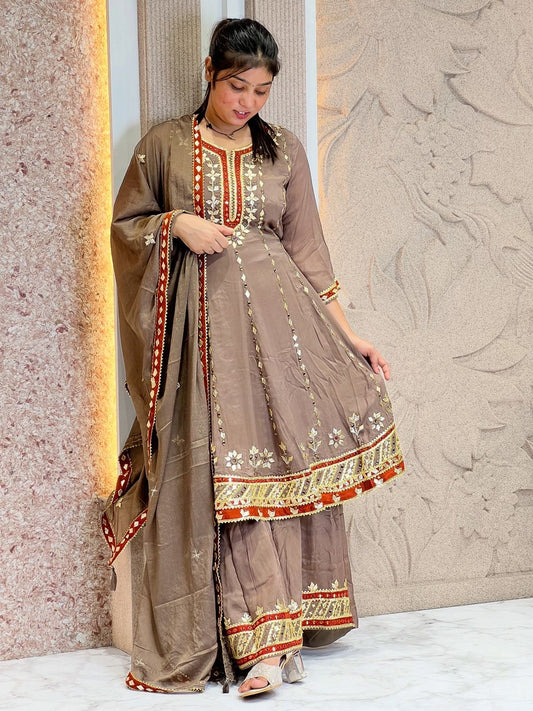 Anarkali Suit Gotta Patti Work
