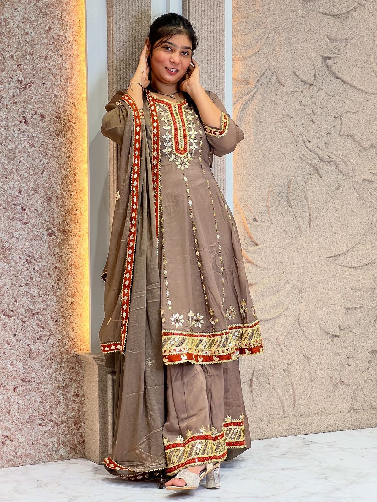 Anarkali Suit Gotta Patti Work