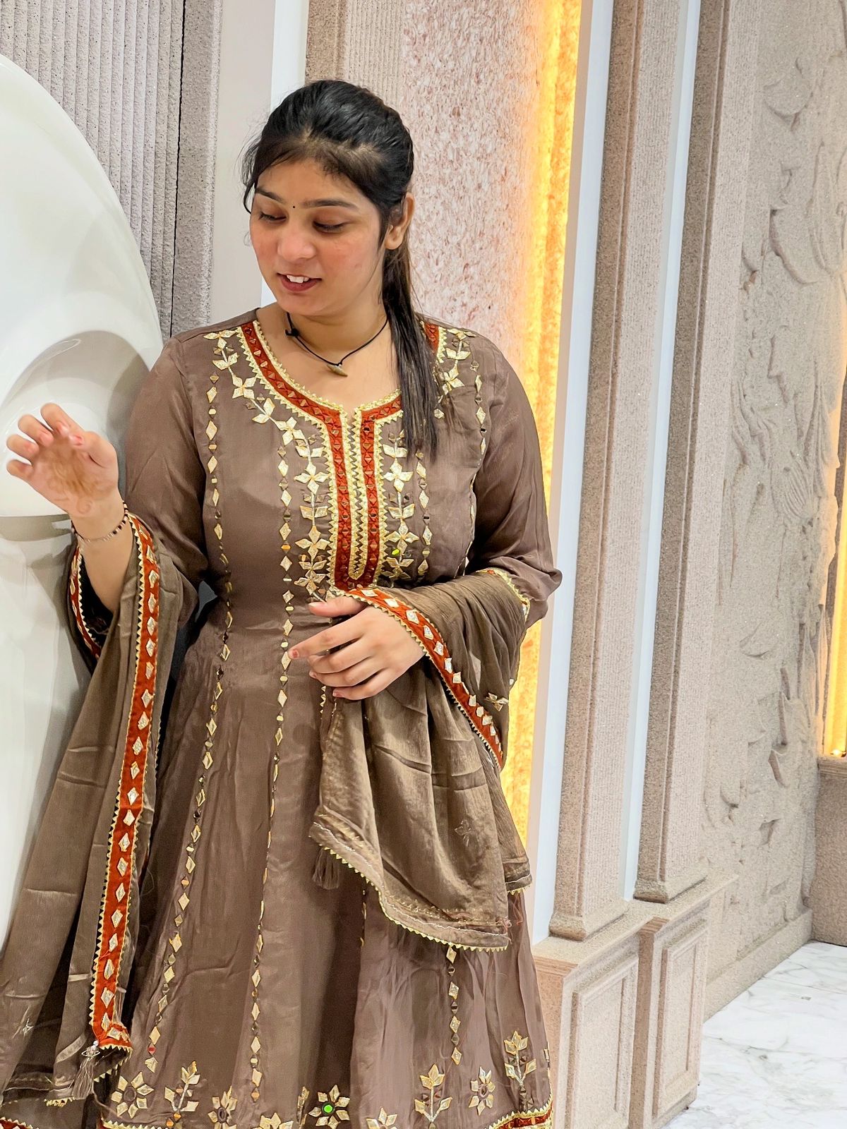 Anarkali Suit Gotta Patti Work