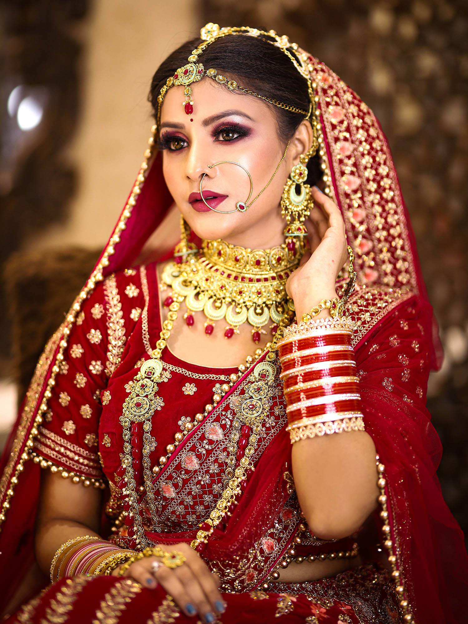 Red Color Bridal Lehenga Choli